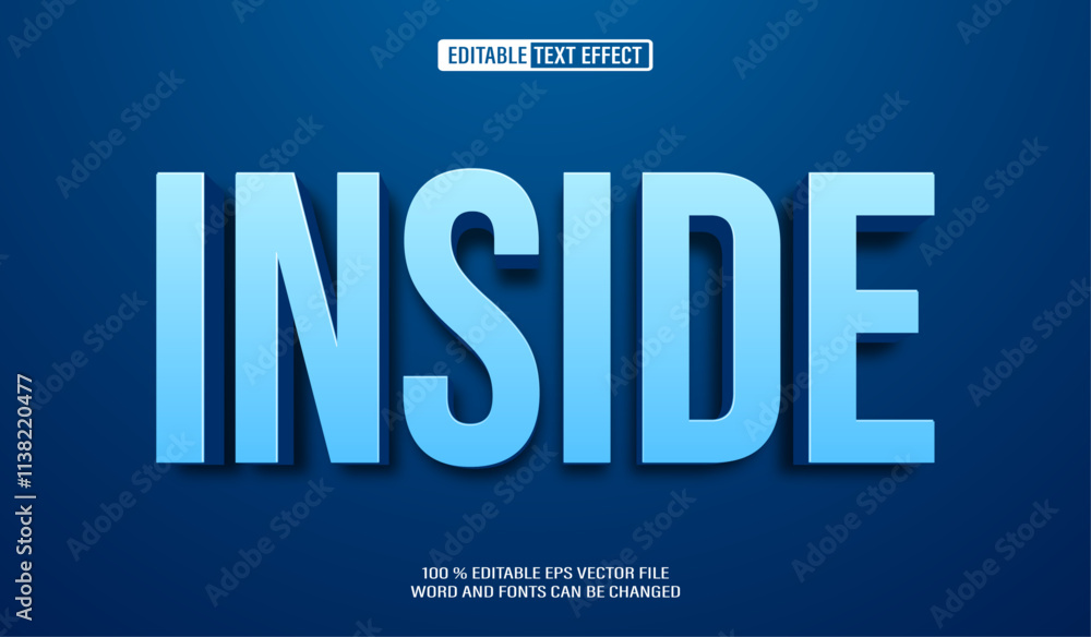 Aufkleber editable 3d text style effect - blue bold text effect template