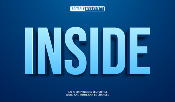 Editable 3d text style effect - Blue Bold text effect Template