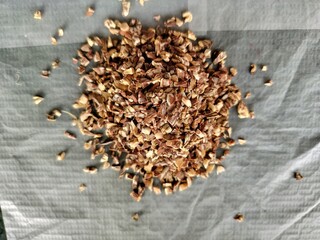 Supari a popular form of betel nut in India, where small pieces are sold in packets or pouches,...