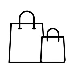 black and blue shopping bags icon, cyber monday line art, cyber icon - simple black line art icon of black and blue shopping bags, for cyber monday celebrations. cyber vector art.