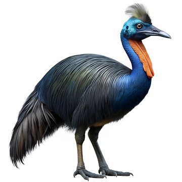 cassowary, large flightless black bird, ratite related to the emu