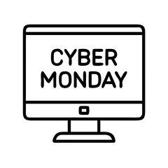 desktop computer with cyber monday deals icon