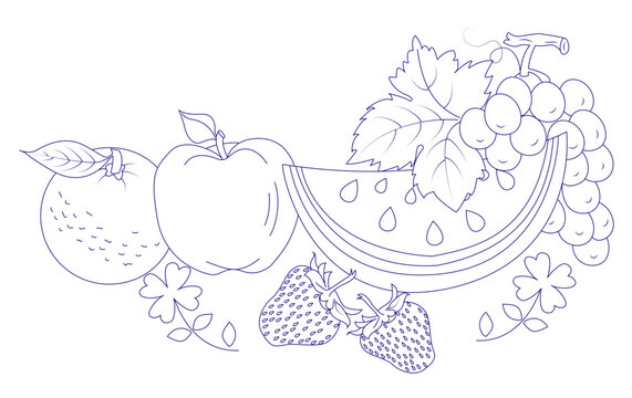 frutas sueltas para pintar
