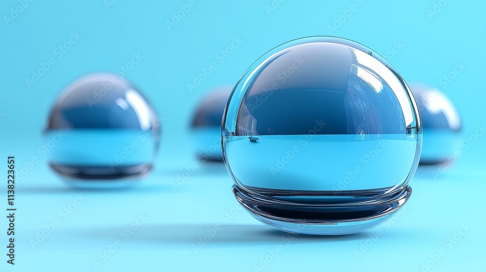 Poster futuristic technology atmosphere with a cool blue color scheme in 3d design, showcasing abstract dig