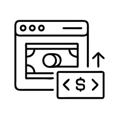 payment gateway icon, cyber monday line art, cyber icon - simple black line art icon of payment gateway, for cyber monday celebrations. cyber vector art.