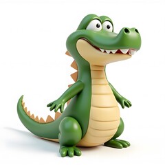 Fototapeta premium Cute Cartoon Crocodile Clipart Fun 2D Animal Illustration for Kids