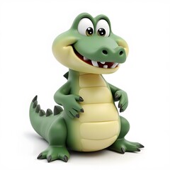 Fototapeta premium Cute Cartoon Crocodile Clipart Fun 2D Animal Illustration for Kids
