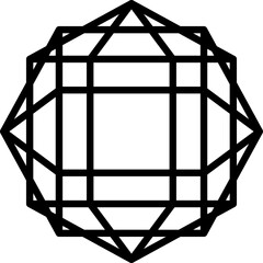 Diamond gem jewel line icon, stone and gem or precious gemstone sign illustration isolated on white background.