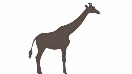 Fototapeta premium A sleek giraf design in silhouette style, placed on a plain and simple background