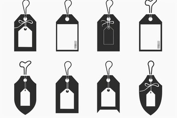 Price tag, label icon, paper price, blank product labels symbol, empty cardboard price label, sale mockup