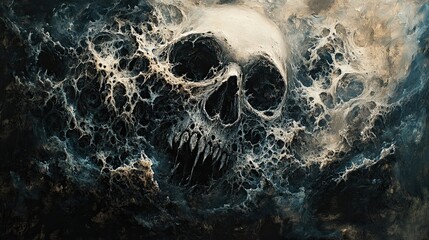 Abyssal Horror: A Dark Surreal Painting.