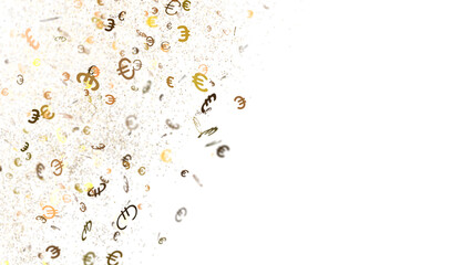 Golden Glitter Explosion on Black Background