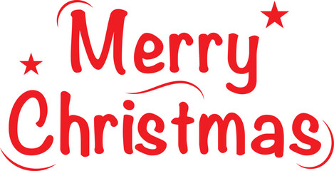 Red merry christmas text element