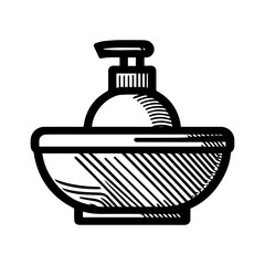 Simple Vector Icon of a Shampoo Bowl/Sink – Logo Design Illustration