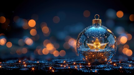 Enchanted Christmas Ornament: A Golden Origami Star in a Glass Globe