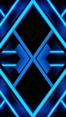 Neon Blue hitech-inspired geometric patterns  -  modern aesthetic backround