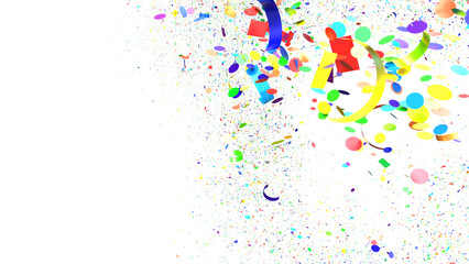 A celebratory background featuring colorful confetti exploding in a circular frame, perfect for celebratory designs and posters.