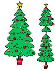christmas tree with balls，Transparent PNG