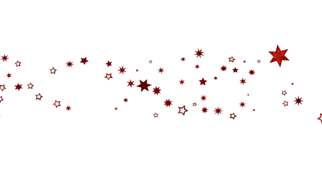 Red Stars Scattered on White