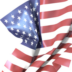 Fototapeta premium Waving American Flag with White Background