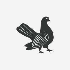 The pigeon design is hand drawn with Illustrator