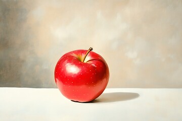 A single red apple on white 
