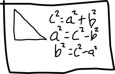 Pythagoras theorem triangle. vector illustration