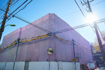 作業中の工事現場 シート