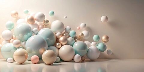 Abstract pastel sphere cluster against a neutral backdrop
