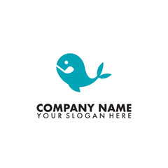 Cute whale golf logo vector icon illustration
