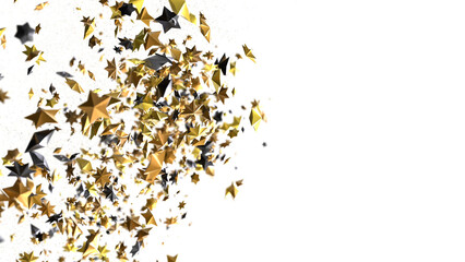 Celestial Christmas Symphony: Enthralling 3D Illustration of Falling Holiday Starbursts