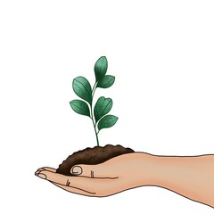 Cream Hand Holding Eucalyptus Leaf &ndash; Wellness, Simplicity, and Nature