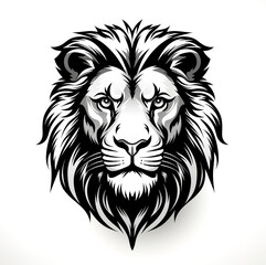 Obraz premium Powerful Lion Drawing for Logo Design