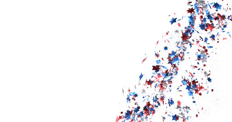 Confetti - Festive background with confetti in the shape of Confetti in the color of the American flag. US independence day.