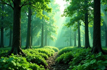 forest background paint texture spruce lush green