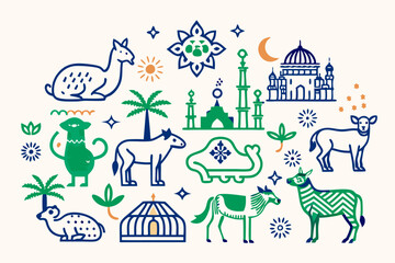 Vectors of animals of middle east