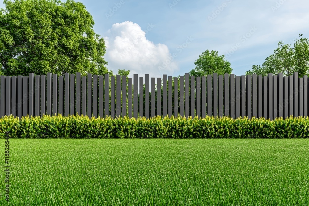 Poster A bold, modern design of overlapping fence shapes, arranged in a pattern and rendered in shades of gray for a sleek aesthetic