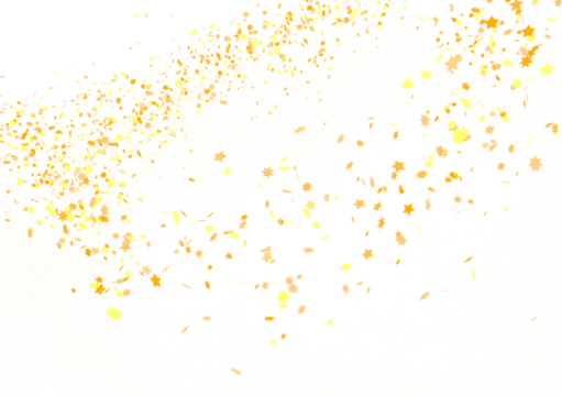Banner with golden stars decoration. Festive border with falling glitter dust and stars.