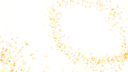 Banner with golden stars decoration. Festive border with falling glitter dust and stars.