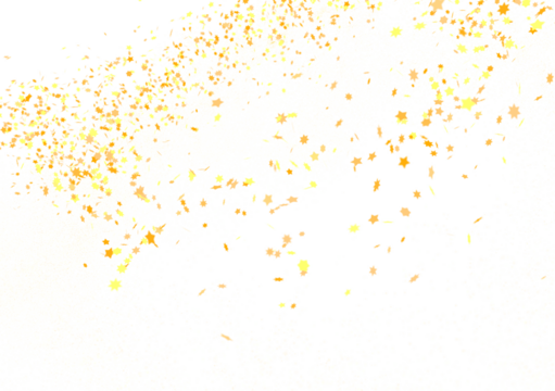 Banner with golden stars decoration. Festive border with falling glitter dust and stars.