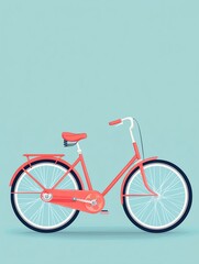 Fototapeta premium Vintagestyle bicycle with elegant detailing and retro appeal, flat design illustration