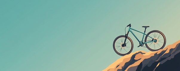 Mountain bike on a hilltop