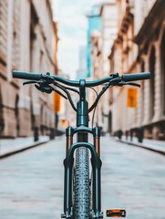 Modern electric bicycle on city street