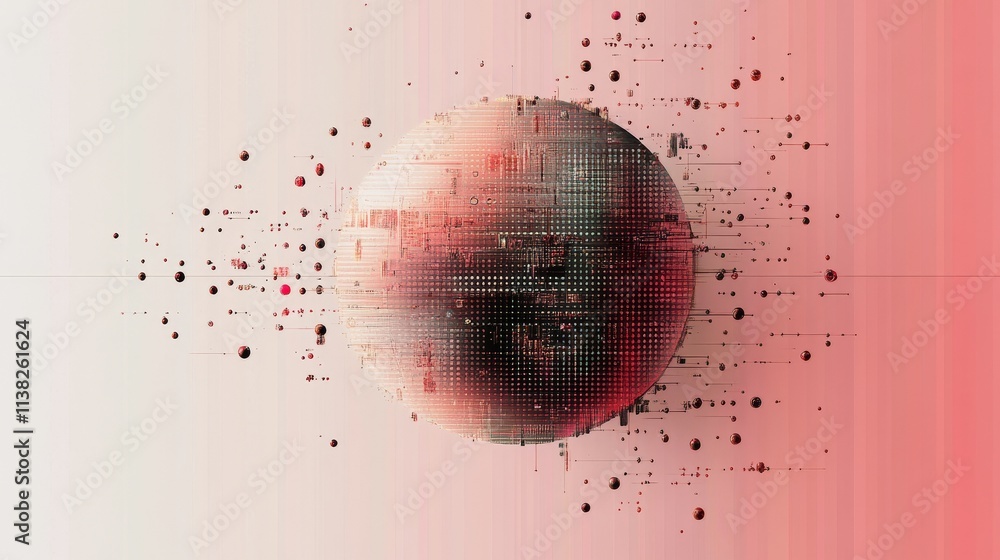 Poster futuristic data points, ai, and drone strategy on a sleek two-color gradient background, symbolizing