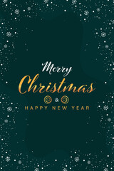 Merry Christmas and New Year Wishing Card Vector Illustration.