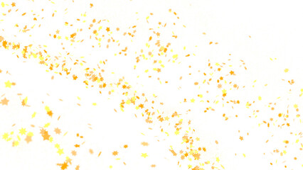 Banner with golden stars decoration. Festive border with falling glitter dust and stars.
