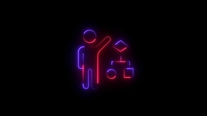 Glowing neon Capital icon isolated on black background.  