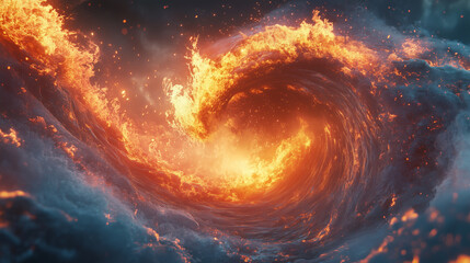 Fototapeta premium Fiery Wave of Energy in Motion
