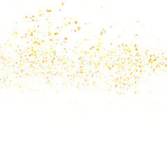 Banner with golden stars decoration. Festive border with falling glitter dust and stars.