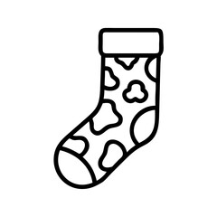 sock with animal print icon, national sock day line art, sock day icon - simple black line art icon of sock with animal print, for national sock day celebrations. sock day vector art.